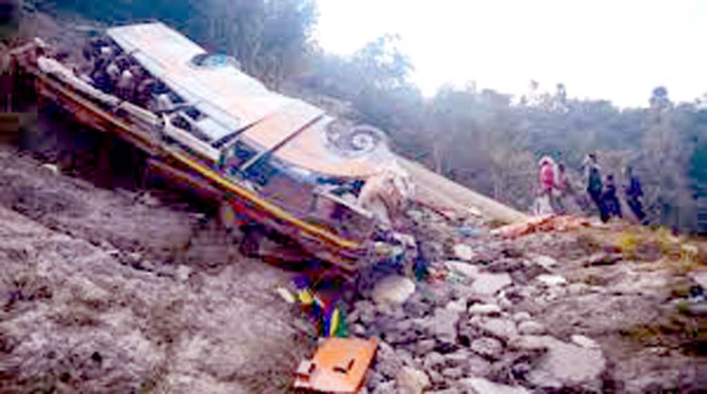 NepalBus falls into 300meter deep gorge out of control 18 dead 28 injured